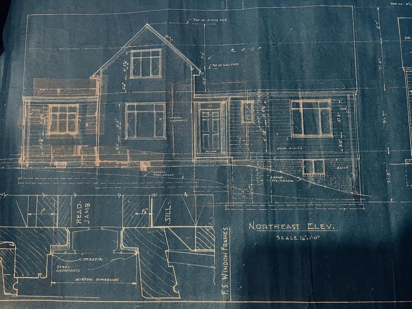 Back in ‘52 when blueprints were blue and casements were metal. Love having access to original drawings!