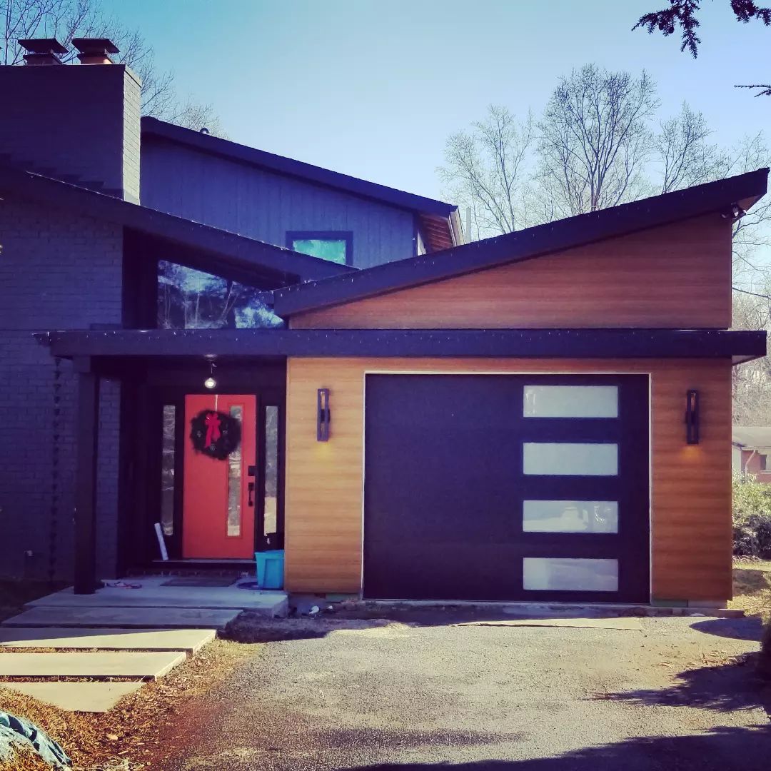 Modern feels on this project in Falls Church. A few years back a tree punctured the roof which stepped up the timeline on a whole house renovation for the builder-owner.  Modern from top to bottom. 

Builder:Revive Design Build 
Location: Falls Church (Fairfax County, Virginia) 

#midcenturyrenovation #moderndesign #modernarchitecture #design2build 
#moderngarage
#modernvirginia